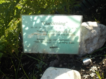 Gardening teaches respect and responsibility